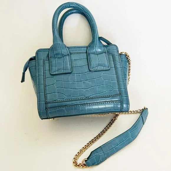 🆕 ZARA Mini Birmingham-Inspired Crossbody Bag in Light Blue - Picture 4 of 5